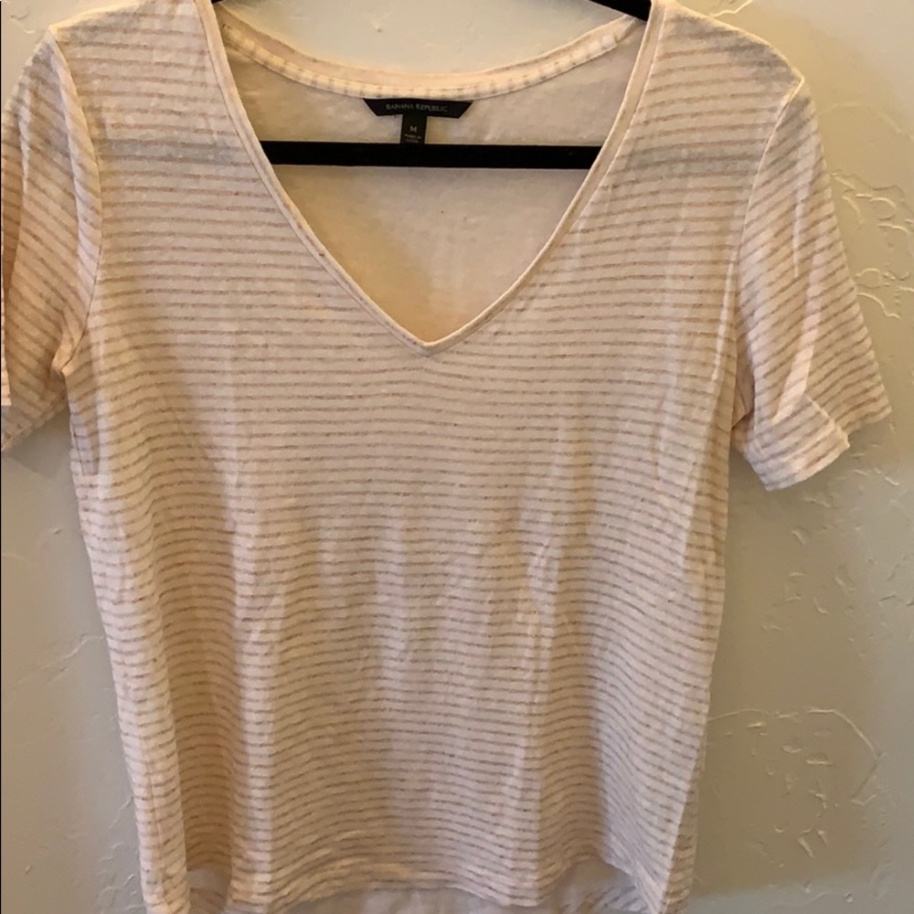 Banana Republic Striped V-Neck